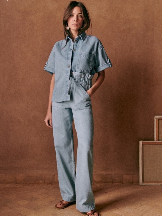 Sezane Pants - Sezane Anthon Trousers Bleach - Size 8